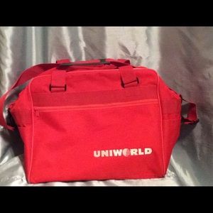 Large red tote, shoulder strap, front zipper, NWT